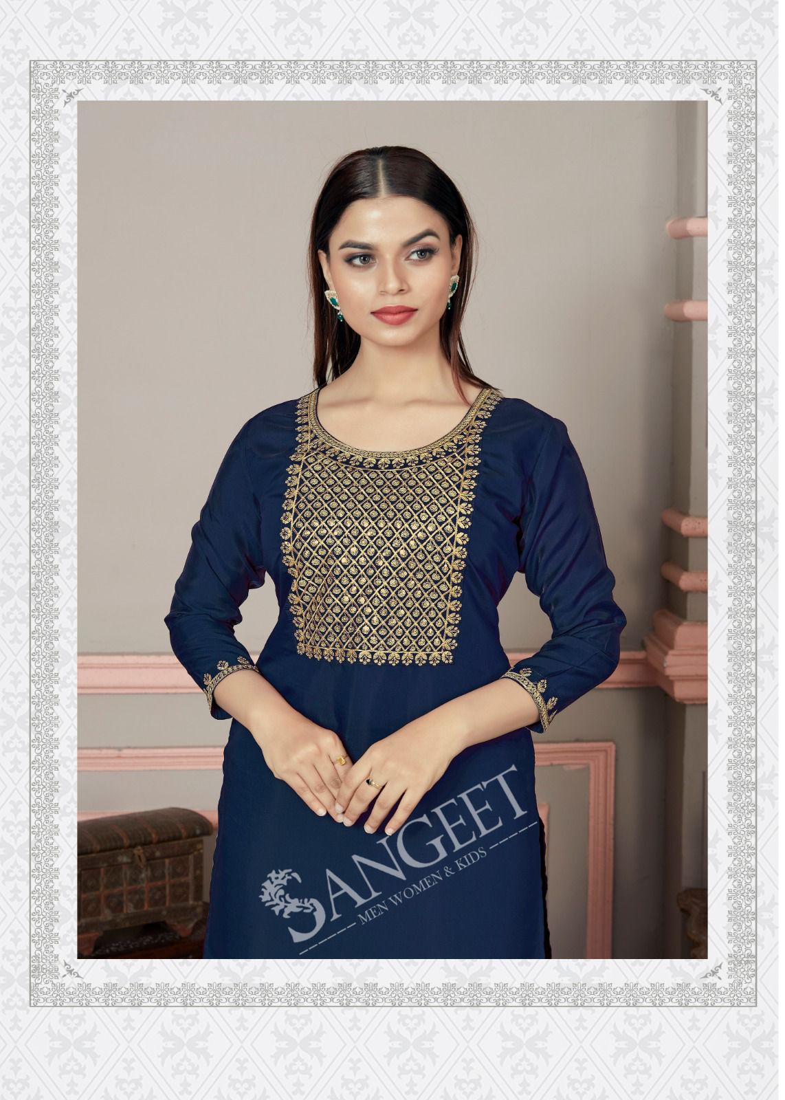 Roman By Sangeet Rayon Silk  Embroidery Kurti Wholesale Price In Surat
